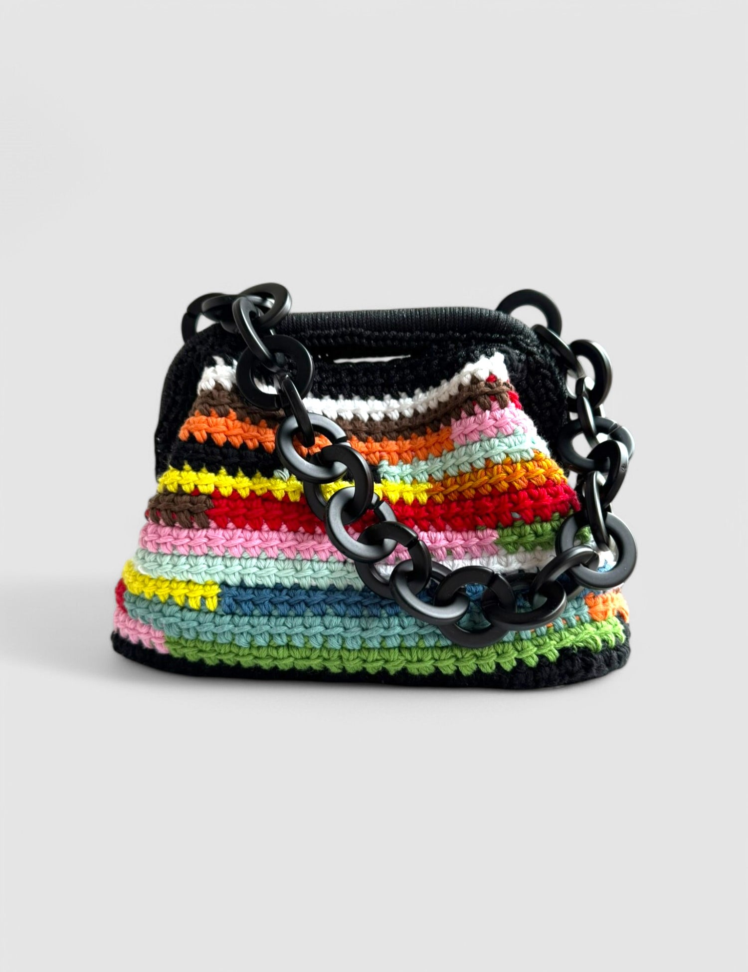 Bolso Clutch de algodón rayado