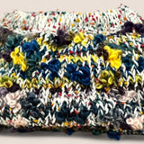 Detalle del tejido hecho a mano del bolso Copenhague Blanco Multicolor